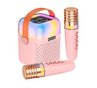 Karaoké pour filles, petite machine de karaoké - Petit haut-parleur de chant de karaoké | Haut-parleur portable pour chanter karaoké, machine de karaoké sans fil avec 2 microphones sans fil pour