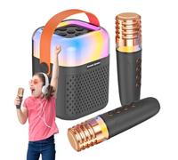 Karaoké pour - système Portable avec Haut-Parleur et Deux Microphones sans Fil | Jouet Musical à Chanter à la Maison ou à l'extérieur avec Un Son Clair et Un Design coloré