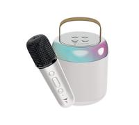 Karaoké Professionnel Complet pour Adultes et Enfants, Haut-Parleur Portable avec 1 Microphones sans Fil pour Maison, réunion, fête, Pique-Nique, extérieur/intérieur (Blanc)