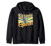 Karaoké Queen - Rétro Vintage Karaoké Party Musicien Chanteur Sweat à Capuche