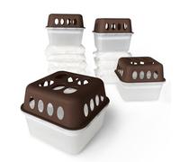 KARAT - 4 Déshumidificateurs d'ambiance - Assécheur d'air avec 8 sachets de recharge - Absorbeur d'humidité rechargeable et réutilisable - Déshumidificateurs pour armoire chambre salon (Hava, Brun)