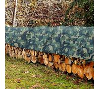 KARAT - Bâche de Protection - Tarpaulin étanche, résistant à la déchirure - Bâche avec Oeillets Inoxydable - Couverture extérieure pour travaux - Epaisse densité 100 g/m², Camouflage 1,5x6 m