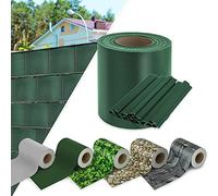 KARAT Brise Vue Occultant avec Clips de Fixation - Bandes d'intimité en PVC - Écrans de clôture de Terrain - Écrin de confidentialité Résistant - Installation Facile - Rouleau 19 cm x 35 m, Vert