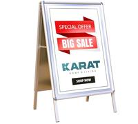 KARAT Butoir client DIN A1 - Présentoir de trottoir - Panneau publicitaire - Support d'affichage - Butoir double face de qualité supérieure avec film de protection - Résistant aux intempéries