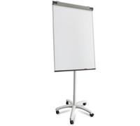 KARAT Chevalet de conférence et de présentation, Tableau magnétique effaçable à sec avec bras latéraux et support mobile, Hauteur réglable 69-225 cm, Flipchart avec porte-bloc (67x105 cm Piranha PRO)
