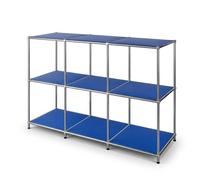 KARAT Concept Epure MK-018 Étagère en métal, bleue, 116 x 40 x 82 cm, à 3 étagères, buffet et basse, bibliothèque ouverte, cube