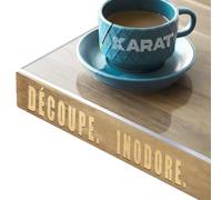 KARAT- Crystal Nappe Transparente épaisse pour Table avec Bord biseauté 45° - Protection élégante pour Table Bureau Meuble - Film de Protection Transparent, Protection de Table 125 x 80 cm