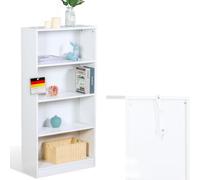 KARAT Étagère de Rangement élégante à Plusieurs Compartiments,Bibliothèque de Chambre en cubique avec Sangle de sécurité,Anti-basculement (Blanc Maine, 24 P x 60 L x 121,5 H cm (4 Cases))