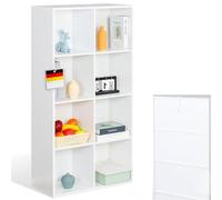 KARAT Étagère de Rangement élégante à Plusieurs Compartiments,Bibliothèque de Chambre en cubique avec Sangle de sécurité,Anti-basculement (Blanc Arkansas, 30 P x 65,5 L x 129,5 H cm (8 Cases))