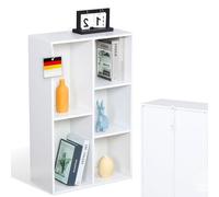 KARAT Étagère de Rangement élégante à Plusieurs Compartiments,Bibliothèque de Chambre en cubique avec Sangle de sécurité,Anti-basculement (Blanc Arkansas, 24 P x 50 L x 80 H cm (5 Cases))
