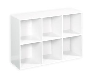 KARAT Étagère de Rangement élégante à Plusieurs Compartiments,Bibliothèque de Chambre en cubique avec Sangle de sécurité,Anti-basculement (Blanc Vermont, 29,8 P x 91,2 L x 61 H cm (6 Cases))