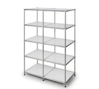 KARAT Étagère Métallique L78 × P40 × H118 cm avec 5 Niveaux Concept Epure MK-015 - Bibliothèque Ouverte, Meuble de Rangement, Séparateur de Pièce, Étagère Cube (Blanc)