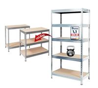 KARAT étagère pour charges lourdes - Étagère modulable, étagère de cave, étagère de stockage, établi - Capacité de charge jusqu’à 1250 kg - Montage rapide et stable (Galvanisé, 180 x 90 x 60 cm)