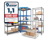 KARAT Étagère pour Charges Lourdes pour Garage. Cave. Atelier - Étagère à emboîter - Étagère de Rangement - Étagère d'angle - Étagère à pneus - Étagère en Grille (Bleu. 220 x 90 x 45 cm)