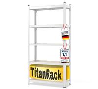 KARAT Étagères à charges lourdes pour garage, cave, atelier, rayonnage à emboîtement, étagère large, étagère d'angle, étagère à pneus (blanc, 220 x 90 x 45 cm)