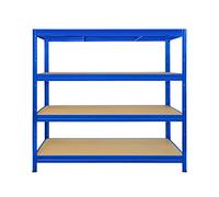 KARAT Étagères à Grande Tenue| Etagère à emboîter, Montage sans Outils| Rayonnages Charges Lourdes| Rayonnage Magasin & Garage| Étagère d'atelier modulable (Bleu, 177 x 200 x 60 cm - 4 Niveaux)