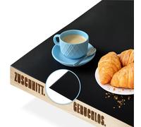 KARAT Film de protection de table coloré avec bords biseautés - Nappe sur mesure, couleur et taille au choix - Film de protection de table (Empire, noir, l : 110 x L : 135 cm)