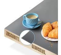 KARAT Film de protection de table coloré avec bords biseautés - Nappe sur mesure, couleur et taille au choix - Film de protection de table (Empire, gris foncé, l : 110 x L : 215 cm)