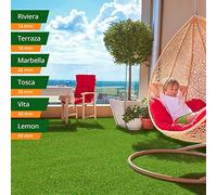 KARAT Gazon artificiel - hauteurs de 14 à 50 mm - perméable aux UV, sans substances nocives - pour le jardin, la terrasse, la décoration (Terraza - 18 mm, 200x1000 cm)