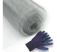 KARAT Grillage métallique galvanisé - Grille de sécurité et Fil de Volière - Grillage à Poule - Treillis métallique Anti-Rouille, Maillage carrée 6,3 mm, Épaisseur du Fil 0,55 mm (H100 cm x L10 m)