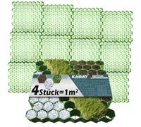 KARAT Grille de gazon en plastique - 50 x 50 cm - Vert - Plaque de paddock, nid d'abeille, grille de gravier