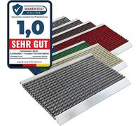 KARAT High Performance Mat Profi Brush - Cadre en Aluminium Robuste - Météo et résistant aux UV - Brosses de Nylon extrêmement Robustes (60 x 90 cm, Gris)