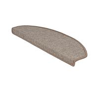 KARAT marchette d'escalier Autocollante 1 pièce - Tapis d'escalier Surface Antidérapante - Isolant phonétique - Tapis de Marche London Demi-Lune 23.5x65 cm. Beige