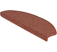 KARAT marchettes d'escalier Autocollantes 1 pièce - Tapis d'escalier Surface Antidérapante - Nez de Marche et Isolant phonétique - Tapis de Marche London Demi-Lune 23,5x65 cm, Terra