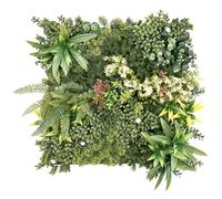 KARAT Mur de plantes artificielles à fixer au mur - 50 x 50 cm - Jardin mural - Plantes artificielles décoratives pour mur, balcon et jardin (Rhea type A)