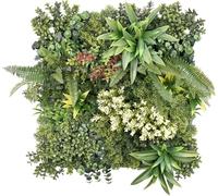 KARAT - Mur végétal Artificiel - Plantes artificielles à Fixer au Mur - Décoration Murale élégante pour Une Ambiance Naturelle - Résistante aux intempéries (Rhea Typ B, 50 x 50 cm)