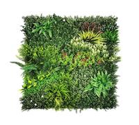 KARAT Mur végétal Meadow - 100 x 100 cm - Mur végétal artificiel avec système de clic - Mur vert réaliste et sans entretien - Pour intérieur et extérieur