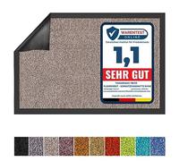 KARAT Paillasson de Porte Rhine - Paillasson Lavable en Machine à 30°C - Tapis d'entrée antidérapant Absorbant - Tapis de Porte certifié Oeko-TEX Standard 100 (Gull, 40 cm x 60 cm)