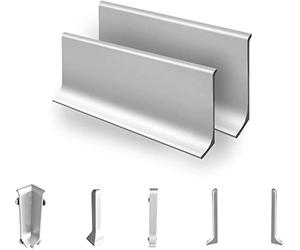 KARAT Plinthe en Aluminium KWS 606 - Protection des Angles et Bords - Baguette de Finition résistante - Joints de Carrelage - 1 pièce de profilé Longueur 1,9 m, Hauteur 6 cm