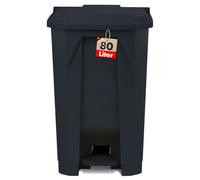 KARAT Poubelle avec couvercle hermétique et 2 poignets de transport en plastique pour usage intérieur extérieur, résistant aux intempéries, Idéal pour Jardin Restaurant (Gris (Olaf), 80l)