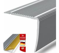 KARAT - Profilé de marches d'escalier en aluminium - Forme en L - Profilé d'angle - Cornière d'escalier - Matériel de montage inclus (Integral, L134x3x2 cm, Autocollant, Argent)