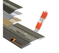 KARAT Profilé de transition pré-percé champagne 1000 mm en aluminium I Longueur 0,9 m, largeur 36 mm I Rail de transition en aluminium anodisé, barre de transition pré-percée, bande de recouvrement