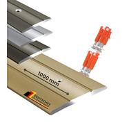 KARAT Profilé de transition pré-percé en aluminium doré 1000 mm - Longueur 1 m, largeur 36 mm - Rail de transition en aluminium anodisé, barre de transition pré-percée, bande de recouvrement Firm