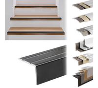 KARAT Profilés de nez de marches autocollants ou pré-percés avec matériel de montage - Profilés d'angle - Noir - 1000 x 24,5 x 20 mm - Autocollants