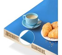 KARAT - Protection de Table avec Bord biseauté 45° - Nappe de Table en PVC - Protection élégante pour Table Meuble - 1,5 mm d'épaisseur - Empire, Bleu, Rectangulaire - 80 x 40 cm