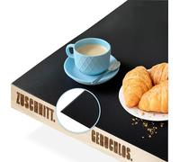KARAT - Protection de Table avec Bord biseauté 45° - Nappe de Table en PVC - Protection élégante pour Table Meuble - 1,5 mm d'épaisseur - Empire, Noir, Rectangulaire - 90 x 205 cm
