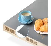 KARAT - Protection de Table avec Bord biseauté 45° - Nappe de Table en PVC - Protection élégante pour Table Meuble - 1,5 mm d'épaisseur - Empire, Gris Foncé, Rectangulaire - 90 x 185 cm