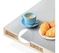 KARAT Protection de Table avec Bord Droit 90° - Nappe de Table en PVC - Protection Efficace Contre Les Taches Rayures pour Meubles - Empire 1,5 mm Rectangulaire - 90 x 80 cm Gris Clair