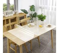 KARAT Protection de Table avec Bord Droit 90° - Nappe de Table en PVC - Protection Efficace Contre Les Taches Rayures pour Meubles - Empire 1,5 mm Carrée - 100 x 100 cm Transparent Mat