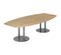 KARAT S 28 C - Karat Chêne avec pied à socle/chrome 280 x 130