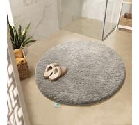 KARAT Sky - Tapis de bain rond - Dense et moelleux - Sensation de bien-être pour votre maison - Antidérapant - Lavable - Certifié sans substances nocives - Ivoire, 120 cm (rond)