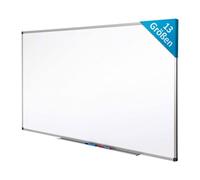 KARAT Tableau blanc magnétique - Surface laquée et aimantée - cadre en aluminium - Panneau affichage mural pour Bureau Usine Centre commercial - Avec Porte-marqueur (Fixation murale 80x110 cm)