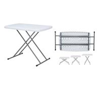 KARAT Tables à Manger Pliante pour Le Camping - Tables Pliable du Jardin Terrasse, résistant aux intempéries - Table Plastique (Nara, L75,5 x P 49 cm - H (33-76) cm)