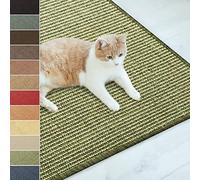KARAT Tapis à Gratter en Sisal,Protection Idéale pour Vos Meubles et Le Bien-être du Chat,Tapis en sisal résistant,Tapis pour Chats avec Bordure en Coton,Tapis en Fibre Naturelle (100x200 cm, Vert)