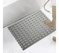 KARAT Tapis de bain antidérapant pour zones humides - 43 x 200 cm, gris - Tapis de bain antibactérien avec fonction de drainage - Tapis de bain, grille de douche, grille de sauna, tapis pour pièces