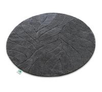 KARAT Tapis de Bain Rond, Doux et Antidérapant - Séchage Rapide, Lavable à 40°C, Certifié Oeko-TEX - Sortie de DoucheMoelleux pour Salle de Bain et Toilettes - Modèle Maris, Gris Foncé Ø 120 cm